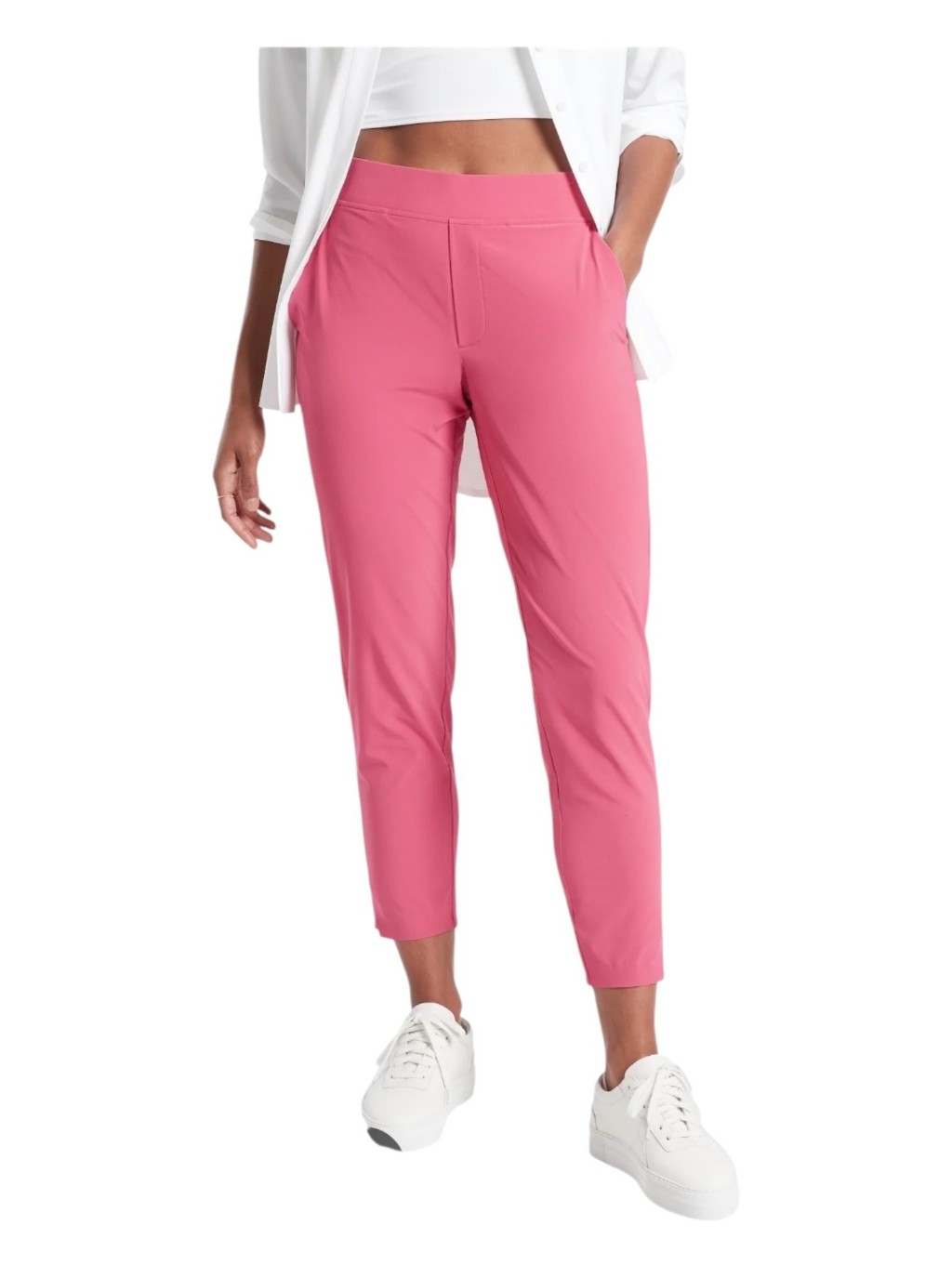 Athleta Womens Pink Brooklyn Ankle Pants Size 10